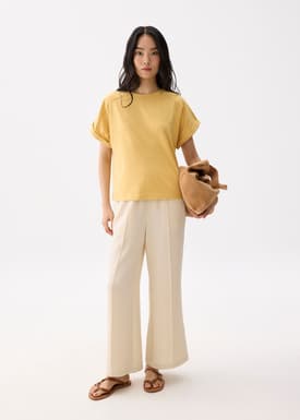 Oversized Jersey Round Neck Tee