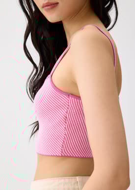 Striped Knit Crop Camisole Top