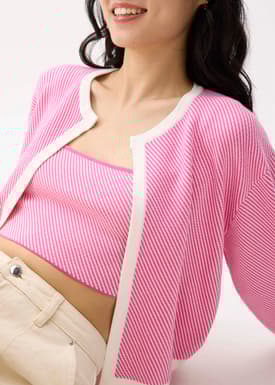 Striped Knit Crop Camisole Top