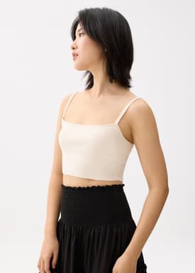 Striped Knit Crop Camisole Top