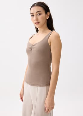 Ribbed Jersey Fitted Camisole Top