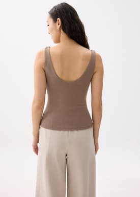 Ribbed Jersey Fitted Camisole Top