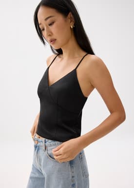 BraFree by LB Satin V-neck Camisole Top