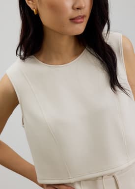 Relaxed Neoprene Crop Tee