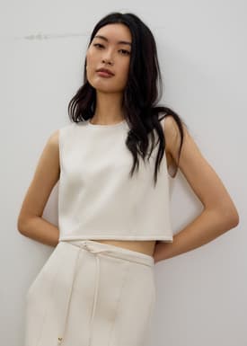 Relaxed Neoprene Crop Tee