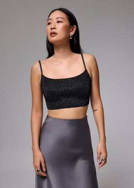 Fitted Crop Knit Camisole Top