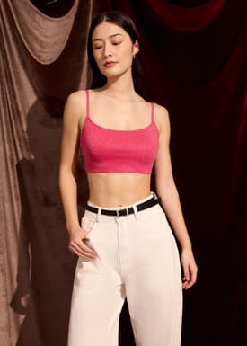 Fitted Crop Knit Camisole Top