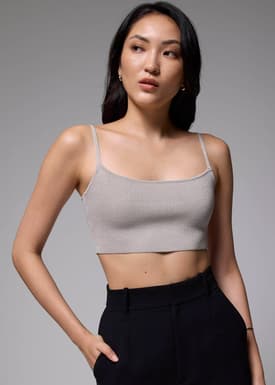 Fitted Crop Knit Camisole Top