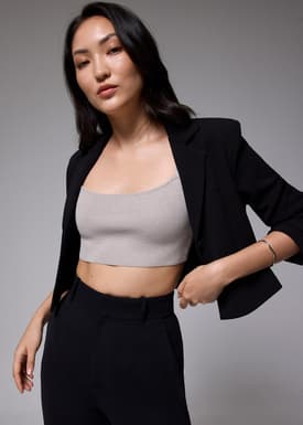 Fitted Crop Knit Camisole Top