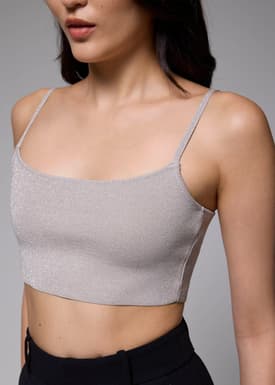 Fitted Crop Knit Camisole Top