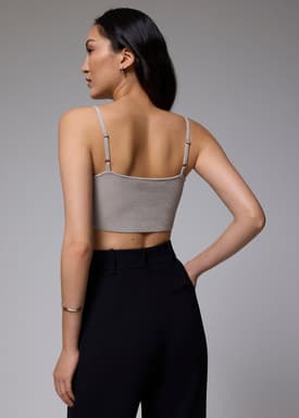 Fitted Crop Knit Camisole Top