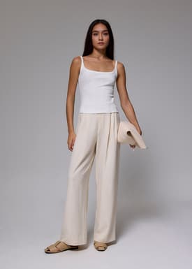 Fitted Ribbed Jersey Tank Top