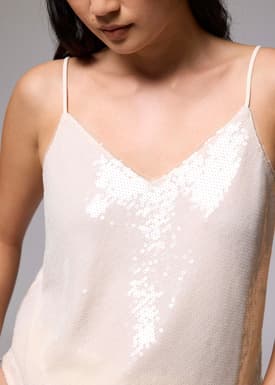 Sequin V-neck Camisole Top