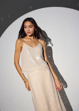 Sequin V-neck Camisole Top