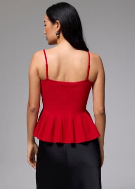 Peplum Knit Camisole Top