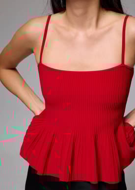 Peplum Knit Camisole Top