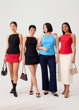 Straight Neck Fitted Camisole Top