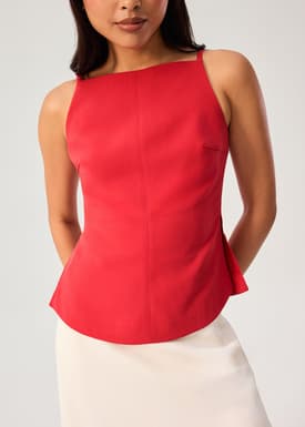 Straight Neck Fitted Camisole Top