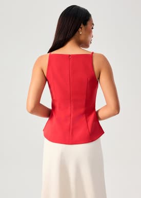 Straight Neck Fitted Camisole Top