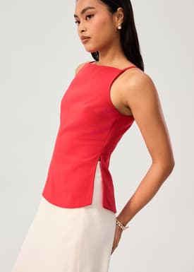 Straight Neck Fitted Camisole Top