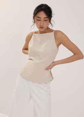 Straight Neck Fitted Camisole Top