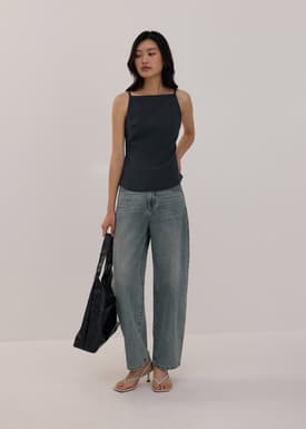 Straight Neck Fitted Camisole Top