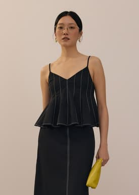 V-neck Peplum Camisole Top