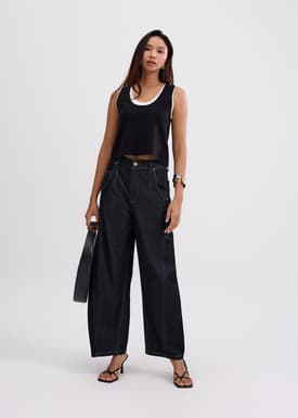 Layered Knit Scoop Neck Crop Tank Top