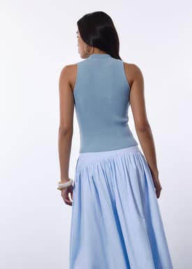 Duo Knit Mock Neck Tank Top