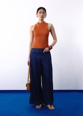 Duo Knit Mock Neck Tank Top