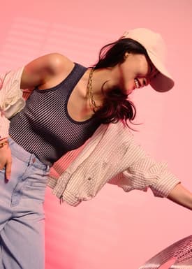 Duo Knit Scoop Neck Crop Tank Top