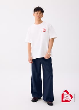 Love, Bonito | Wiggle Wiggle Unisex Oversized Drop Shoulder Tee in White