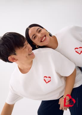 Love, Bonito | Wiggle Wiggle Unisex Oversized Drop Shoulder Tee in White