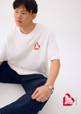 Love, Bonito | Wiggle Wiggle Unisex Oversized Drop Shoulder Tee in White