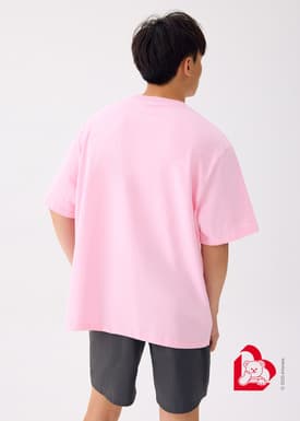 Love, Bonito | Wiggle Wiggle Unisex Oversized Drop Shoulder Tee in Strawberry Gelato