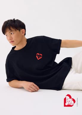 Love, Bonito | Wiggle Wiggle Unisex Oversized Drop Shoulder Tee in Black