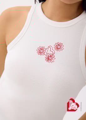 Love, Bonito | Wiggle Wiggle BraFree by LB Malaya Jersey Racerback Tank Top in White