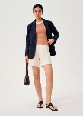 Contrast Piping Knit Racerback Tank