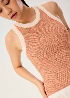 Contrast Piping Knit Racerback Tank