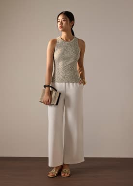 Duo Tone Knit Fitted Tank