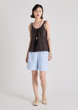 Poplin Ribbon Strap Camisole