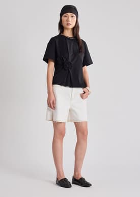 Cotton Rosette Tee