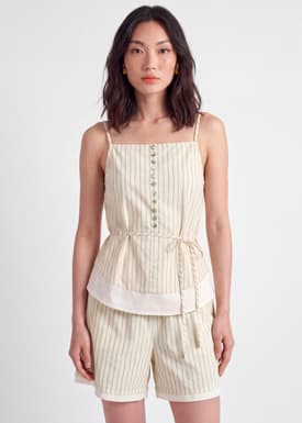 Striped Camisole With Sash Tie
