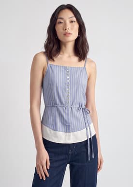 Striped Camisole With Sash Tie