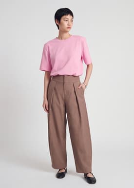 Shoulder Padded Cotton Tee