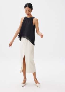 Satin Trapeze Shell Top