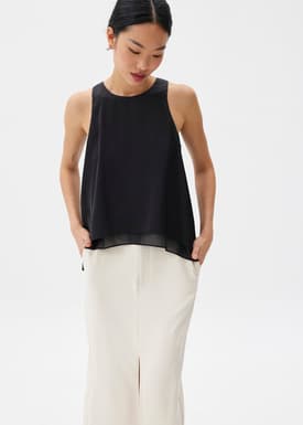 Satin Trapeze Shell Top
