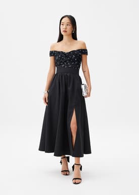 Elastic Cotton Off Shoulder Top