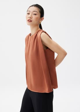 Satin Boxy Shell Top