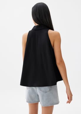 Linen Collared Swing Top